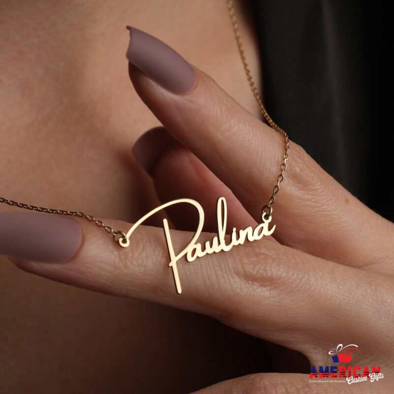 18K Solid Gold Name Necklace, Custom Name Necklace, Personalized Gifts, Gold Necklace For Woman, Gifts for Her, Christmas Gifts