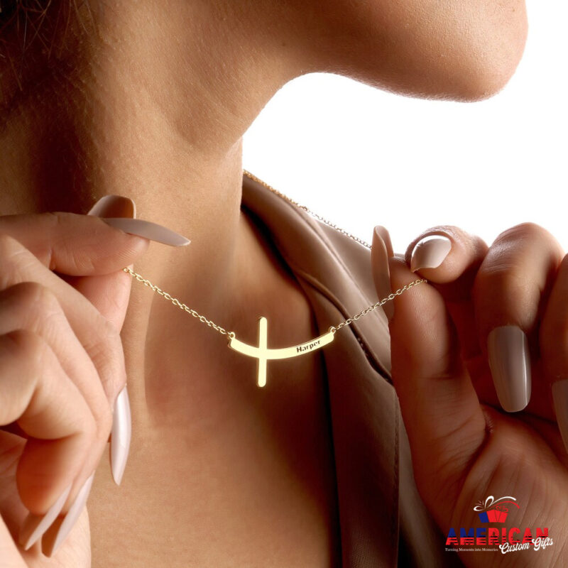 Cross Name Necklace,Baptism Gift,Personalized Cross Necklace, With Name,Cross Jewelry,Christian Gifts,Custom Necklace,Christmas gift