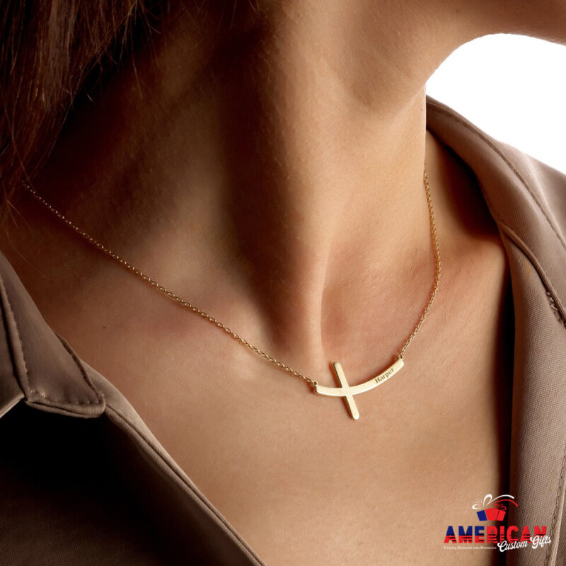 Cross Name Necklace,Baptism Gift,Personalized Cross Necklace, With Name,Cross Jewelry,Christian Gifts,Custom Necklace,Christmas gift