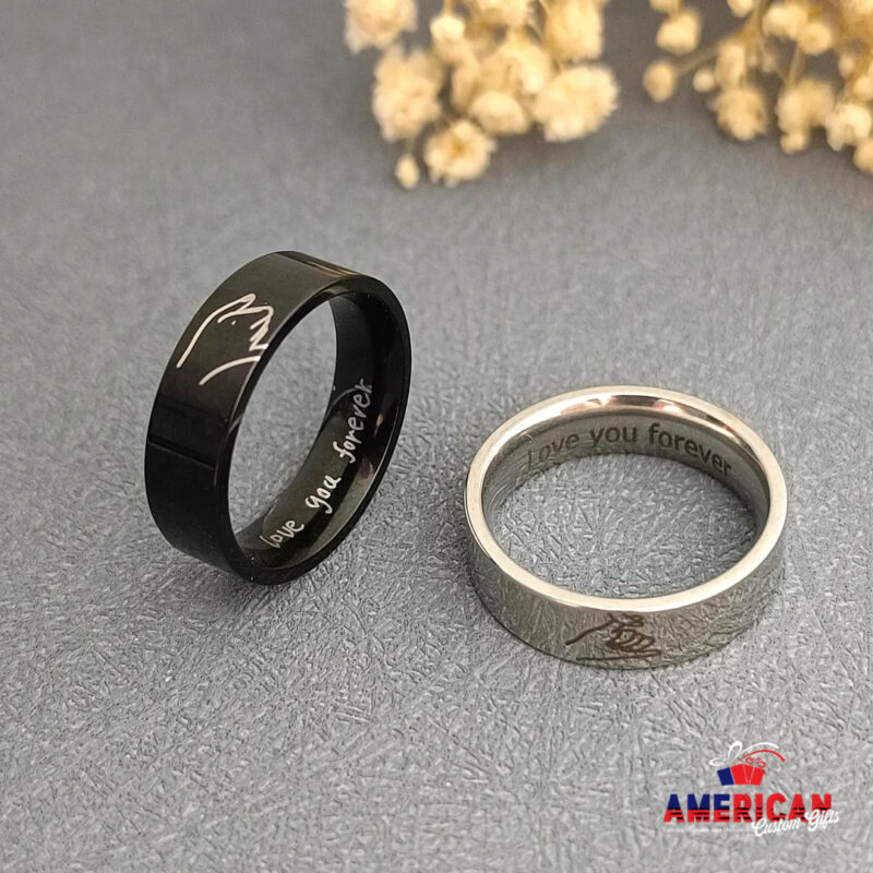 Promise Rings For Couples,Holding Hands Pinky Matching Ring ,Ring For Boyfriend,Anniversary gift, Date Ring,Couple Jewelry,Engraved Ring