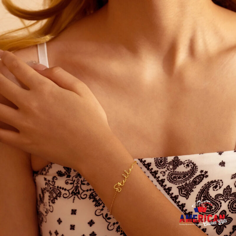 Personalized Name Bracelet Women, Custom 18K Gold Name Bracelet, Minimalist Name Bracelet, Name Jewelry, Bridesmaid Gift, Gift for Mom