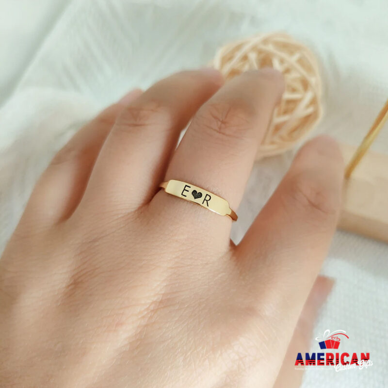 Personalized Dainty Name Ring, Stackable Name Ring, Bridesmaids Gift, Roman Numeral Rings, Promise Ring, Best Friend Gift, Wedding Gift