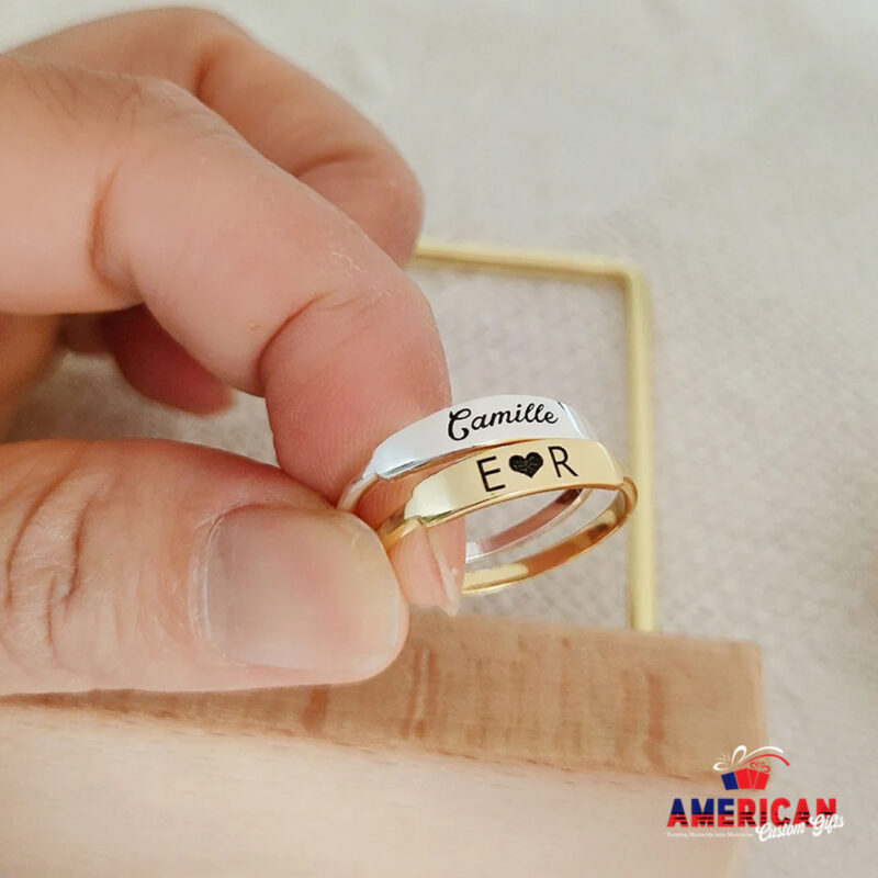 Personalized Dainty Name Ring, Stackable Name Ring, Bridesmaids Gift, Roman Numeral Rings, Promise Ring, Best Friend Gift, Wedding Gift