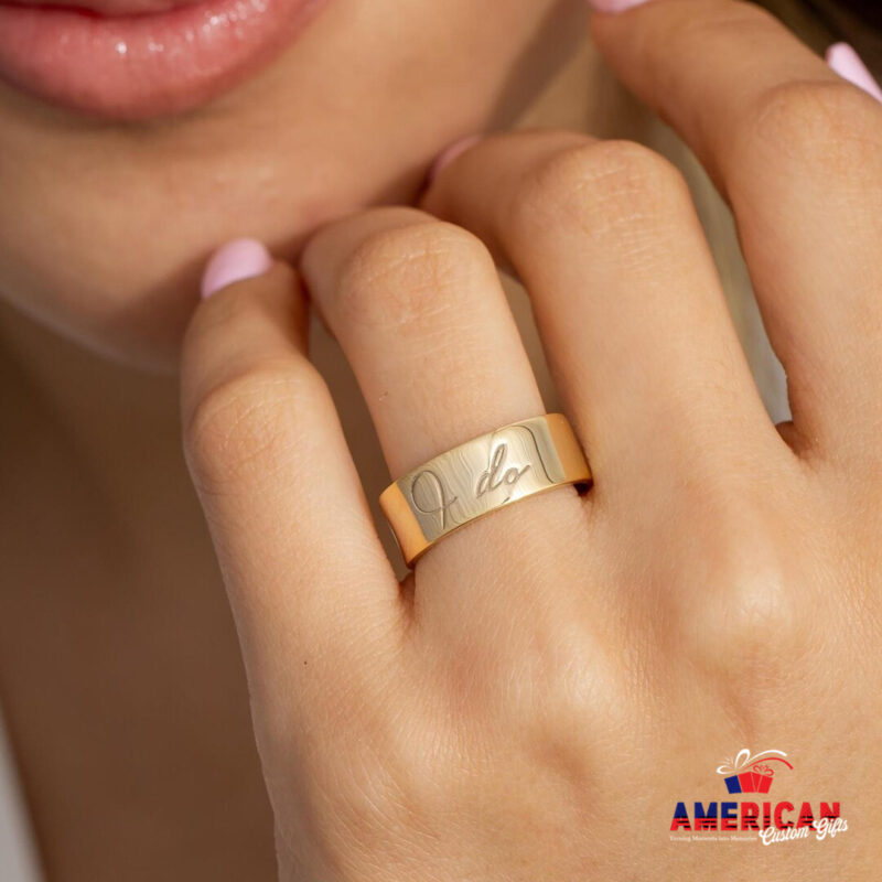 Custom Engraved Ring, Personalized Message Ring, Name Ring, Inside Outside Engraved Ring, Anniversary Gift Ring, Christmas Gift for Her