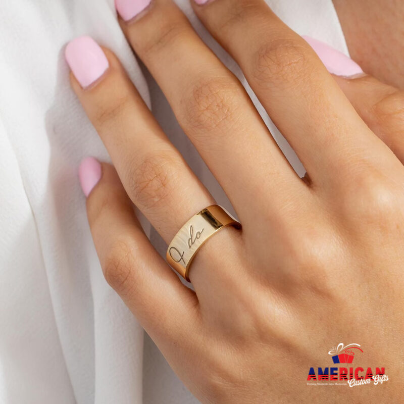 Custom Engraved Ring, Personalized Message Ring, Name Ring, Inside Outside Engraved Ring, Anniversary Gift Ring, Christmas Gift for Her