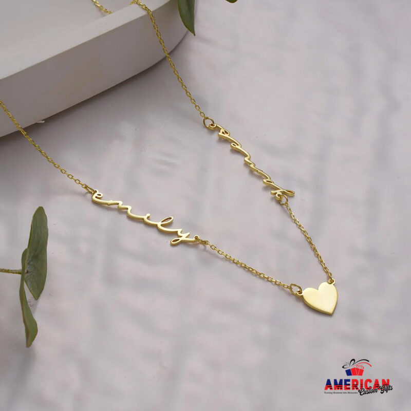 Customized Heart Necklace with 2 Name